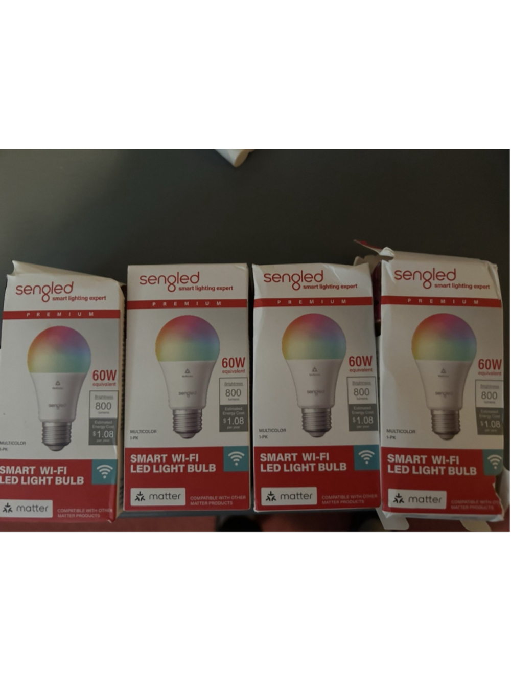 Sengled Smart Wi-Fi LED Light Bulbs Set of Four 60W 800 Lumens